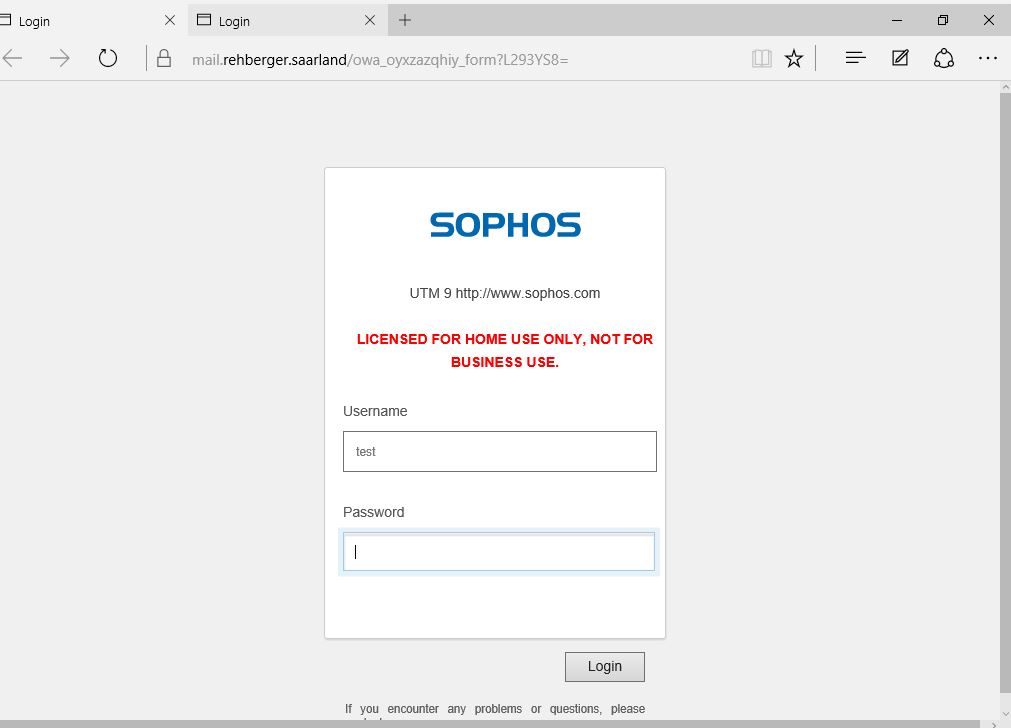 Sophos UTM One Time Password – 2 Faktor Auth – Exchange OWA und ECP